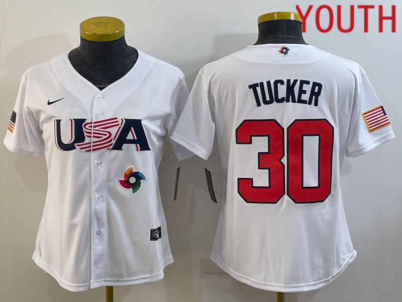 Youth 2023 World Cub USA #30 Tucker White MLB Jersey8->youth mlb jersey->Youth Jersey